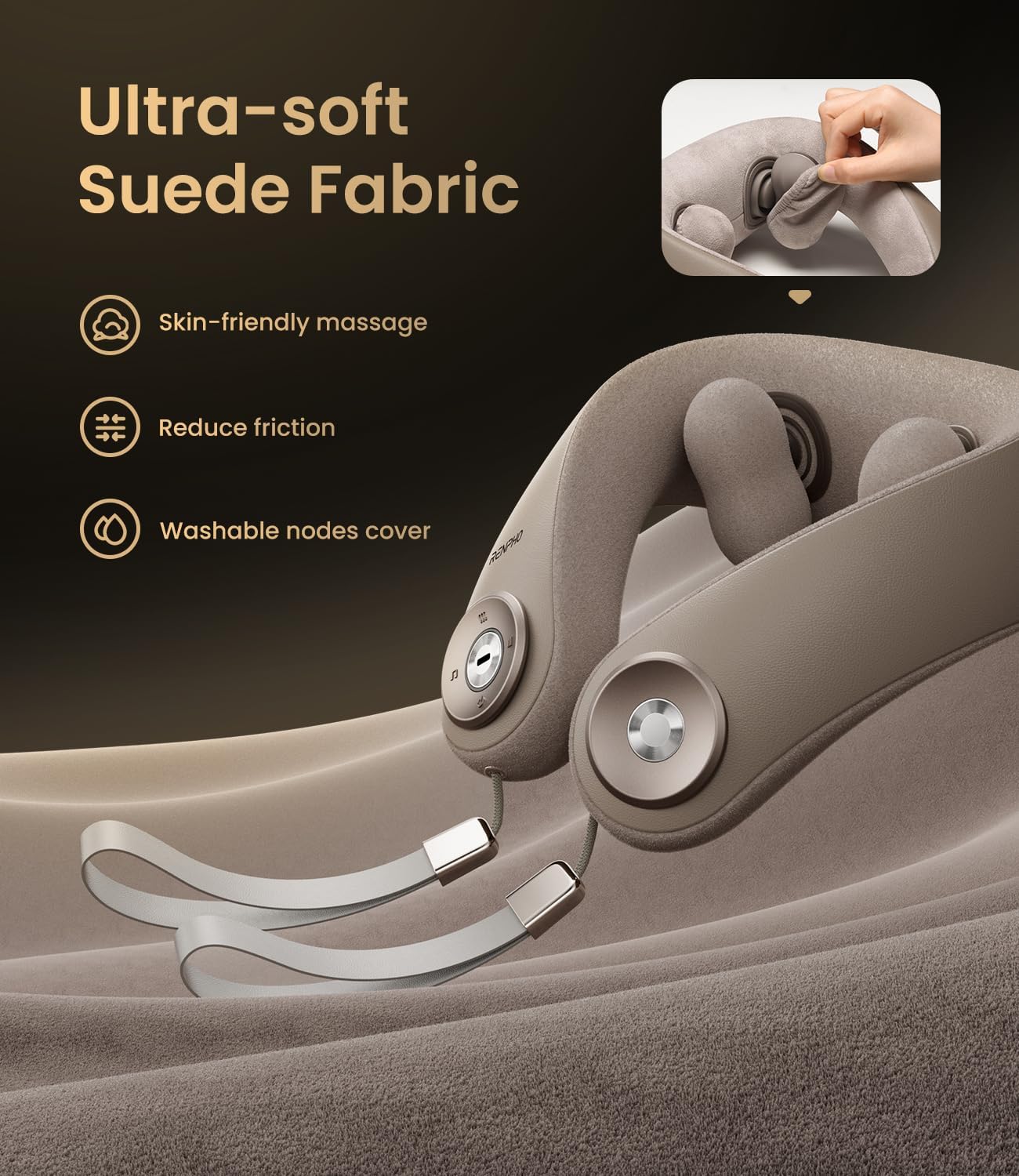 RENPHO Neck Massager with Heat [2025 Upgraded], 6D Cordless Neck Massager for Pain Relief Deep Tissue, Kneading Neck Massage, Portable Heated Neck Massager, Gifts for Women Men Mom Dad