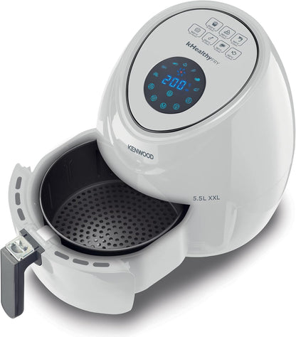 KENWOOD Digital Air Fryer XXL 5.5L 2.4KG 1800W with Rapid Hot Air Circulation for Frying, Grilling, Broiling, Roasting, Baking and Toasting HFP50.000WH White