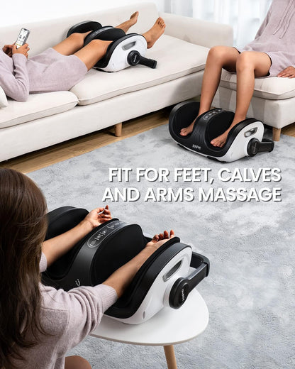 RENPHO Foot Massager Machine, Shiatsu Foot and Calf Massager with Heat and Remote, Deep Kneading and Rolling Calf and Leg Massage with Handle, Fits up to US Men Feet Size 14, for Home and Office