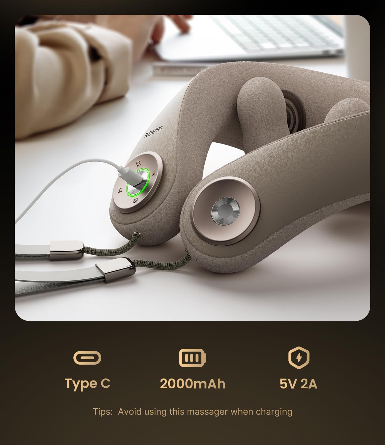 RENPHO Neck Massager with Heat [2025 Upgraded], 6D Cordless Neck Massager for Pain Relief Deep Tissue, Kneading Neck Massage, Portable Heated Neck Massager, Gifts for Women Men Mom Dad
