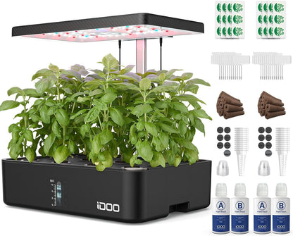 12Pods Indoor Herb Garden Kit, Hydroponics Growing System with LED Grow Light, Smart Garden Planter for Home Kitchen, Automatic Timer Germination Kit, Height Adjustable