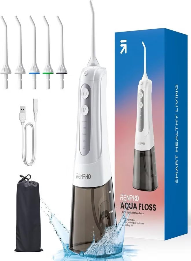 RENPHO 300ml Waterproof Dental flosser, Oral Irrigator Cordless Water Flosser Rechargeable