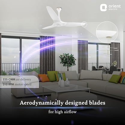 Orient Electric Aeroquiet Energy Efficient BLDC Motor with Remote 1200mm Ceiling Fan