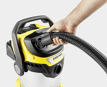 Karcher WD 5 S V-25/5/22 Wet & Dry Vacuum Cleaner, 25-Liter Container, Multi-Purpose Home Cleaning, Powerful Suction, Versatile Accessories, Yellow