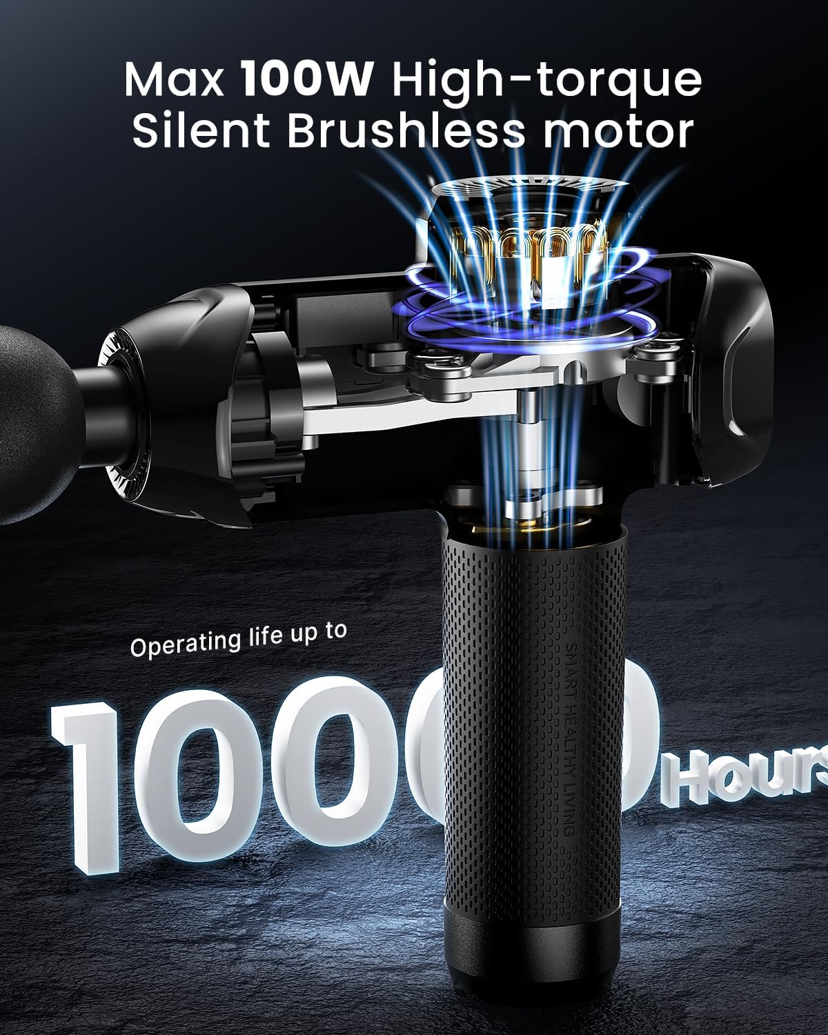 RENPHO R3 Power Upgrade Massage Gun Deep Tissue, 2022 New Percussion Muscle Massage Gun for Athletes, Powerful Portable Electric Handheld Deep Tissue Massager Gun, LED Touch Display, Black