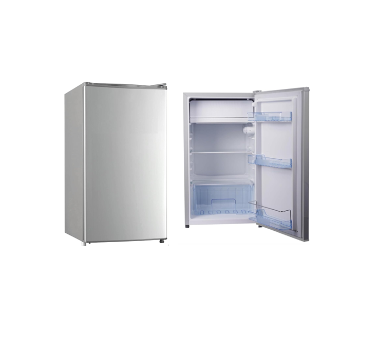 AKAI RFMA-K140S 140L Gross/ 90L Net Single Door Refrigerator — Tropical Climate Rated, Reversible Door, Silver | Staff Accommodation, Labour Camps & Offices