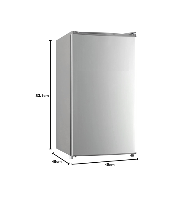 AKAI RFMA-K140S 140L Gross/ 90L Net Single Door Refrigerator — Tropical Climate Rated, Reversible Door, Silver | Staff Accommodation, Labour Camps & Offices