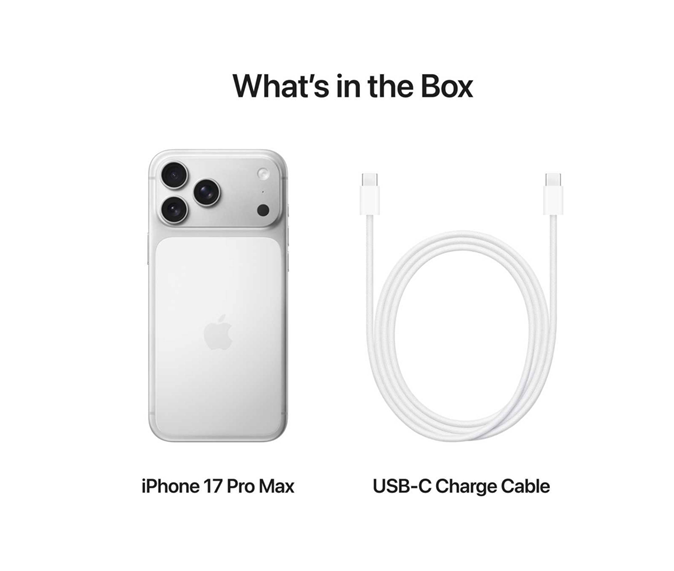 Apple iPhone 17 Pro Max 256GB, Silver, International Version — A19 Pro Chip, 48MP Pro Fusion Camera