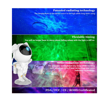 Astronaut Galaxy Light Projector, Remote Control & Timer, Multi-Color LED, Adjustable 360° Head