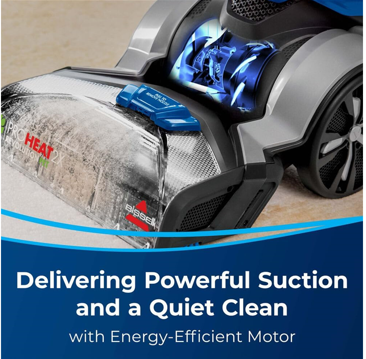 BISSELL | Pro heat 2x Revolution Deep Cleaner 1858E, 850 watts, 3.7 Liters, Blue, with Heatwave Technology® and Turbo Strength™ Motor Technology