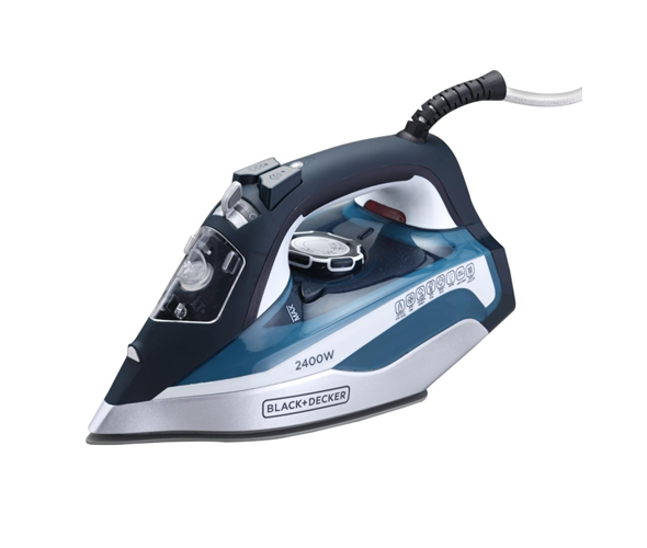 BLACK+DECKER X2150-B5 Steam Iron, 2400W, Ceramic Soleplate, 380ml Tank, 99 Steam Holes — Blue