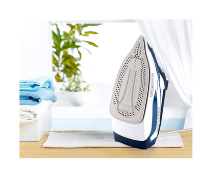 BLACK+DECKER X2150-B5 Steam Iron, 2400W, Ceramic Soleplate, 380ml Tank, 99 Steam Holes — Blue