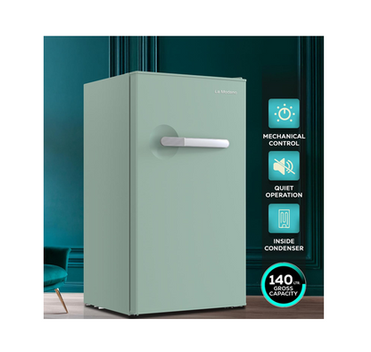 La Modano LMR140G Compact Single Door Refrigerator, 90L Gross / 86L Net, Mechanical Control, R600a, 70W
