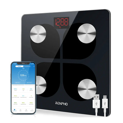 RENPHO Bluetooth Body Fat Smart Scale Elis USB Rechargeable Digital with Smartphone App