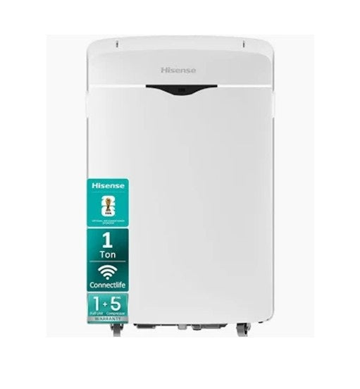 Hisense 1 Ton Portable Air Conditioner — 12,000 BTU, R-32, Self-Evaporative — AP-12HW4RNPS00
