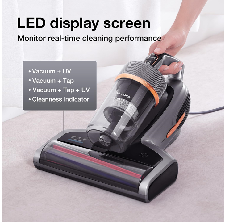 Jimmy BX7 Pro Mattress Vacuum Cleaner – 700W Powerful Handheld Anti-Mite Cleaner with UV-C, Ultrasonic, Heat Sterilization, Smart Dust Sensor – For Bed, Sofa & Upholstery (Grey)