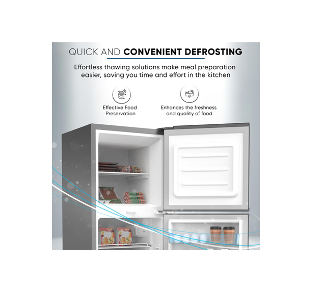 Nikai NRF190DN4S Double Door Refrigerator, 190L Gross/138L Net, Vegetable Crisper, Silver
