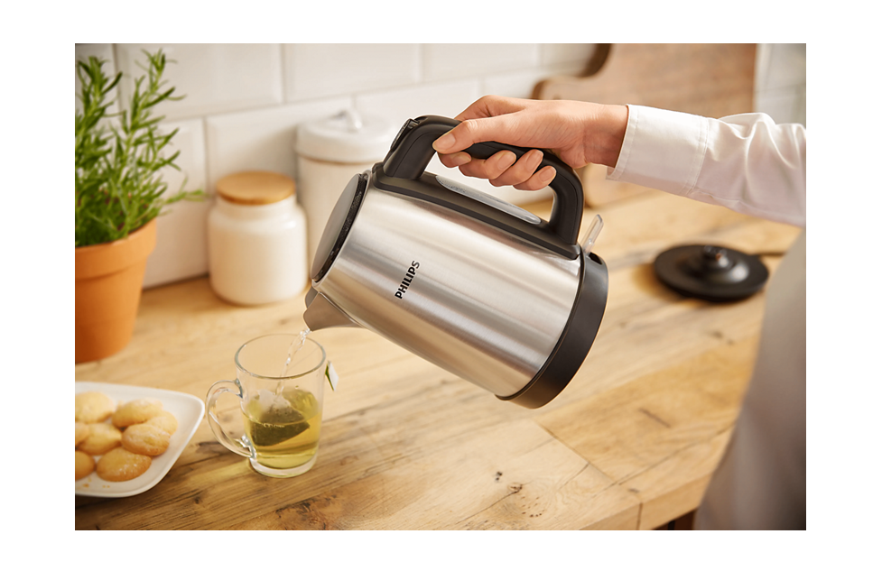 Philips HD9350/90 Daily Collection Kettle, 1.7L, 2200W, Brushed Stainless Steel, Spring Lid, Micro-Mesh Filter