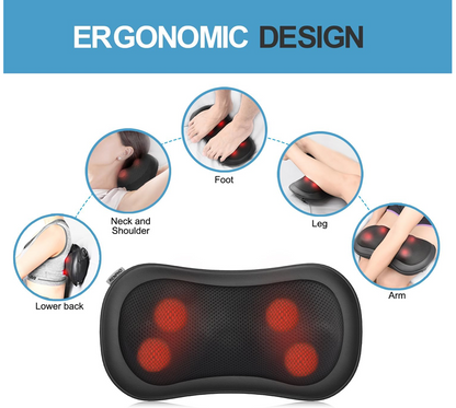 RENPHO Back Massager/ Pillow With Heat RF-NM067-BK, Black