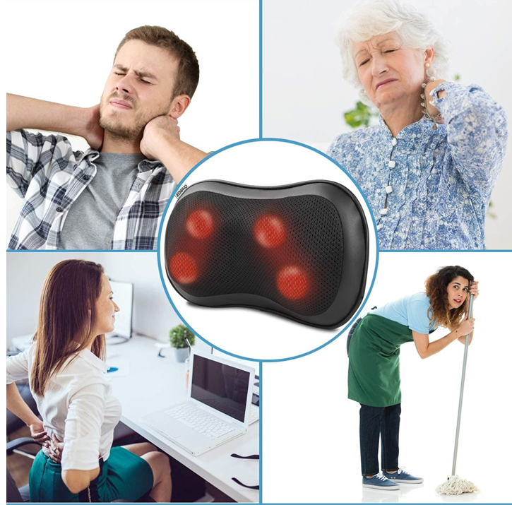 RENPHO Back Massager/ Pillow With Heat RF-NM067-BK, Black