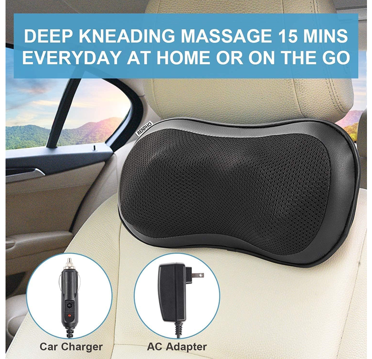 RENPHO Back Massager/ Pillow With Heat RF-NM067-BK, Black