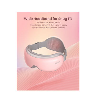 RENPHO Eye Massager with Heat & Bluetooth, 5 Modes, Rechargeable, Foldable — Pink