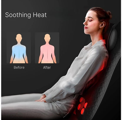 RENPHO Shiatsu Chair Massager,Cushion with Heat For Neck, Back and Shoulder With Adjustable Height RF-BM066-BK, CHAIR PRO