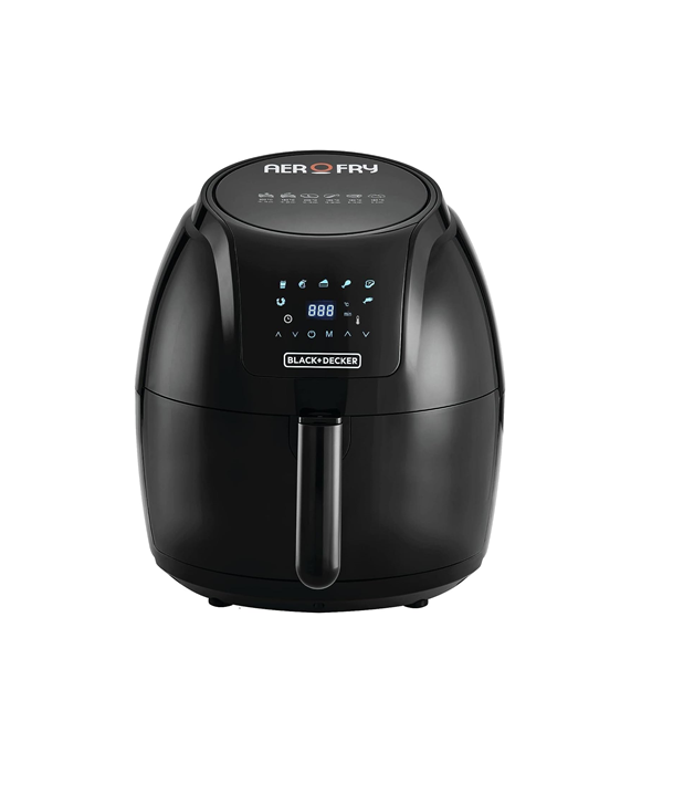 Black & Decker XL Digital Air Fryer, 1800W, 5.6L/1.5Kg, 7 Presets, Crispy and Healthy Cooking, Rapid Air Technology & Led Display, AF625