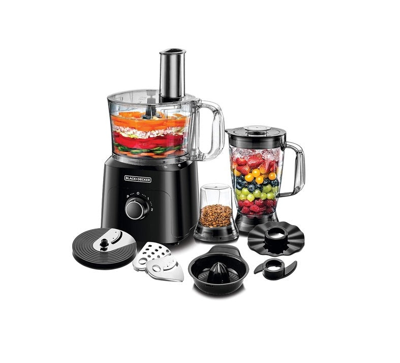 Black+Decker 750W 5-In-1 34 Functions Food Processor, Black - Fx775-B5, 2 Years Warranty