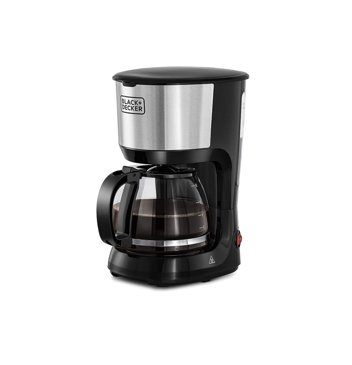 Black + Decker 750W 10 Cup Coffee Maker For Drip Coffee, Silver/Black - Dcm750S-B5