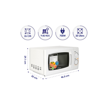 Super General 20L Solo Microwave Oven SGMM921 White