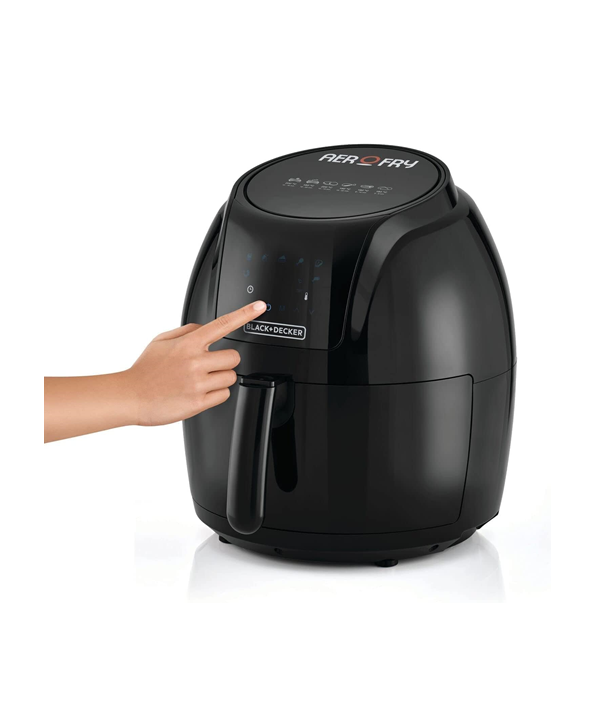 Black & Decker XL Digital Air Fryer, 1800W, 5.6L/1.5Kg, 7 Presets, Crispy and Healthy Cooking, Rapid Air Technology & Led Display, AF625