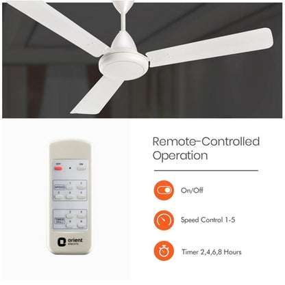 Orient Electric 48 inch Dia. Hector 500 BLDC with Remote Ceiling Fan - White