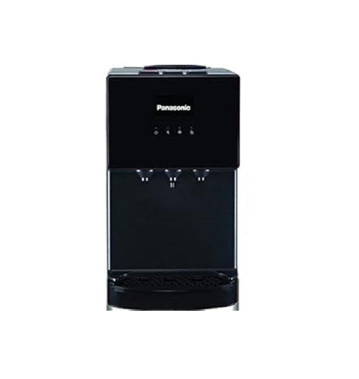 Panasonic Top Loading Water Dispenser., SDM-WD3238TG, Black/ Stainless Steel Finish, 20L Cabinet Storage, Hot Cold & Normal.