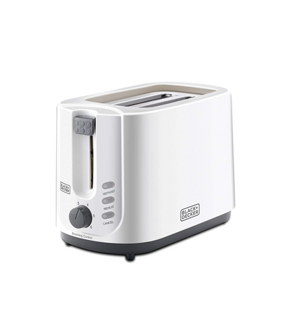 BLACK+DECKER 2-Slice Bread Toaster, 750W, White - ET125-B5