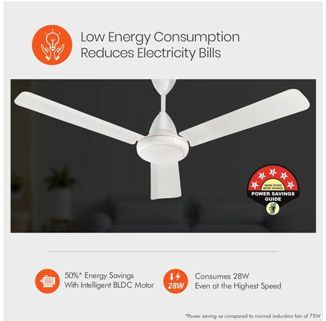 Orient Electric 48 inch Dia. Hector 500 BLDC with Remote Ceiling Fan - White