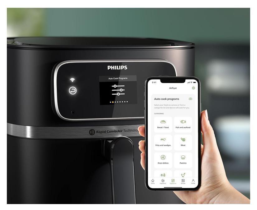 Philips 7000 Series Airfryer Combi XXL Connected with Home ID APP - 8.3L, 2KGs, 2200W, Rapid Combi Air, Auto-Cook Programs, HD9880/90