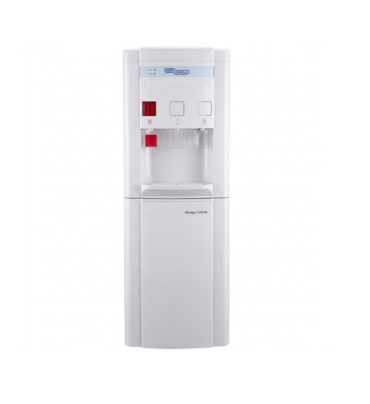 Super General SGL1051W Freestanding Water Dispenser, 3 Tap, Hot Cold & Normal, With Cabinet, White